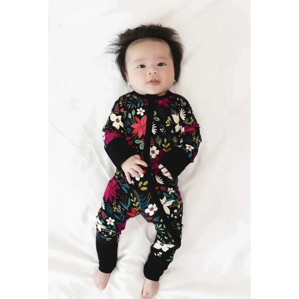 Little Sleepies Berry Merry Zippy Holiday Pajamas 12-18 Months